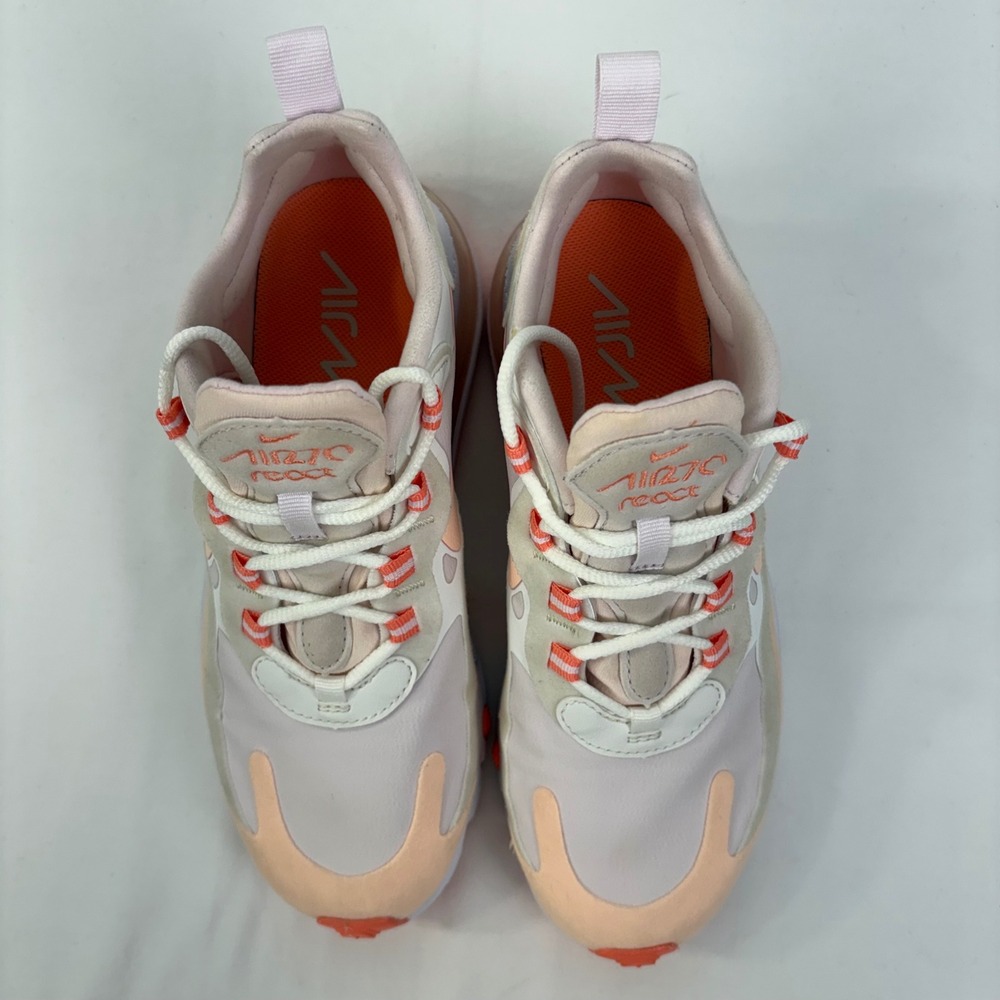 Nike Air Max 270 React Women's Sneakers Summit White Crimson Tint Size 5 - Picture 5 of 12